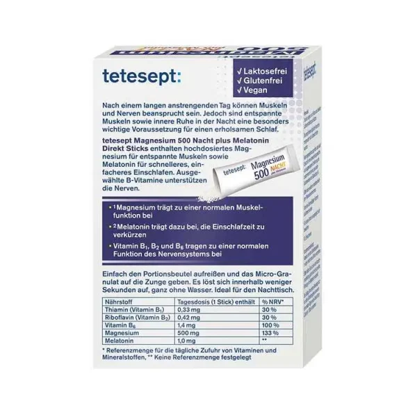 ساشه خوراکی ملاتونین و منیزیم تتسپت 20 عددی