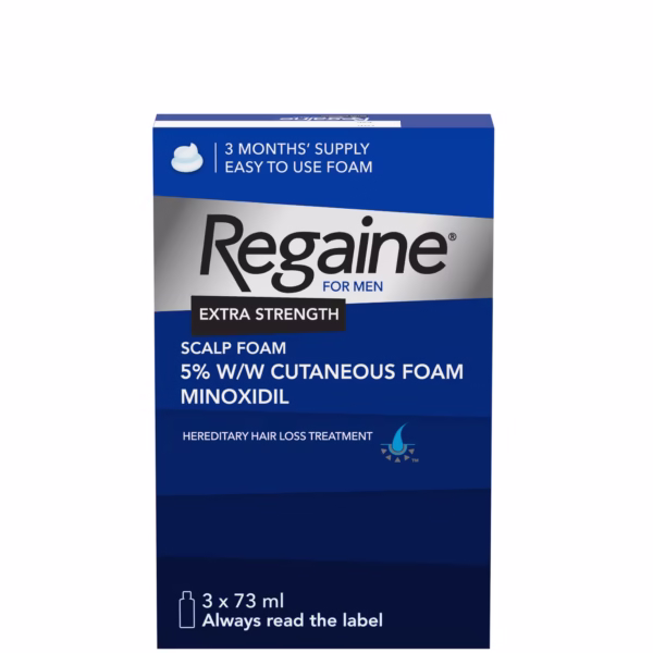 فوم ماینوکسیدیل ۵٪ مردانه ریگین (Regaine) – رشد مجدد مو و ضد ریزش بسته ۳ عددی