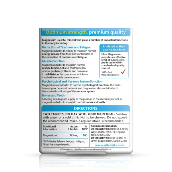 قرص اولترا منیزیم ویتابیوتیکس بسته 60 عددی (Ultra Magnesium)